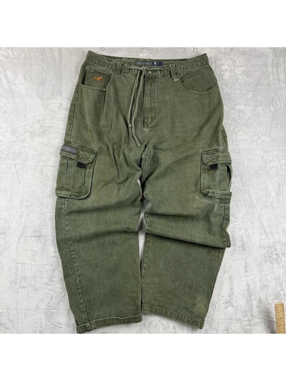 Y2K Enyce Cargo Jeans Olive Green Utility Baggy Carpenter Men's 38 Baggy Skater